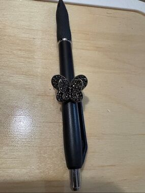 Black Rhinestone Butterfly Ring